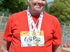 Mike-Molloy- Gold Medal in Javelin, Silver in Ball throw and Bronze in Shot